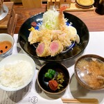 とんかつ 蒼樹 - 蒼樹ランチ4種（ひれ、チキンかつ、ささみ、大えび）