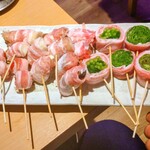 炭火串焼 焼き鳥×野菜巻き串 もちの木 - 野菜串チーズフォンデュ鍋2人前