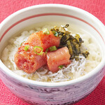 豊洲 ふくらすずめ - 明太しらすと高菜のだし茶漬け