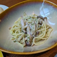 イタリアンレストラン LOKAL HOUSE (voco大阪セントラル) - 選べるパスタは2種(生パスタorカルボナーラ トリュフの香り)より✨️私は生パスタを。きのこのジェノベーゼでした。