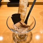 焼鳥 とこしえ - 鶏レバームース ◎美味しい、デザートみたいなのにちゃんとしたお料理の一品として成立している