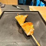 焼鳥 とこしえ - 骨抜き手羽の青ねぎ巻き