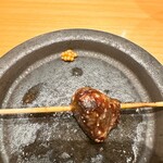 焼鳥 とこしえ - ◎砂肝に粒マスタード添えてもらってさらに美味くなった