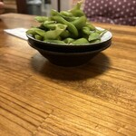 炭火焼鳥 ぷんちゃん - お通し　わさび枝豆