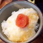 麦とろ飯に明太子、というお店の提案。これは合います！