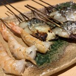 串焼き居酒屋ゴバン - 串焼き:海老/サバ塩麹漬け