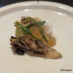じき 宮ざわ - 焼鱧､舞茸､シャインマスカットとデラウェアの柑橘ジュレ掛け