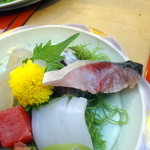 さかもと - ヒラメ昆布〆、〆鯖、イカ、鮪