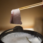 北新地 湯木 - 旬鮮　寒鰤しゃぶしゃぶ