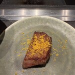 北海道焼肉 北うし - 厚切りタン　カラスミ