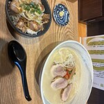 つけ麺 飛耀  - 塩鶏白湯、チャーシュー丼セット