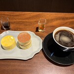 自家焙煎珈琲みじんこ - ミニミニパンケーキとプリンのセットとランチコーヒー