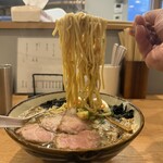 麺ふたり - 背脂煮干しキノコ醤油らーめん＋味玉