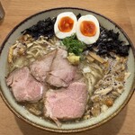 麺ふたり - 背脂煮干しキノコ醤油らーめん＋味玉