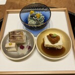 柏屋 大阪千里山 - かます寿司〜リコッタチーズ〜湯葉と生雲丹〜白和