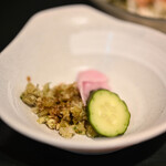 てんぷら 天杉 - "醃菜（つけもの）"、謎（なぞ）の莖（くき）