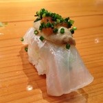 天寿し - 平目 (肝・おろし)