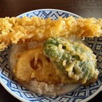 324133037 - 田舎うどん てつ　あなご1本天丼 旬野菜天付き