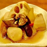 富岡一丁目の夕陽 - 20251016鴨と根菜の筑前煮580円