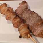 やきとり家すみれ - ボンジリ、豚バラ