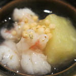 米倉 - 銀杏豆腐に車海老の銀餡かけアップ