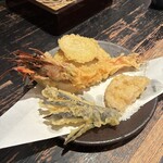 軽井沢 川上庵 - 天せいろの天ぷら 海老デカい