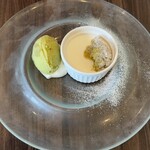 IL PLANETARIO - ▪️ DOLCE
      　　恵庭産のルバーブソースヨーグルトムース
      　　ピスタチオのアイス