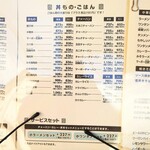 味楽 - グランドメニュー、中央。