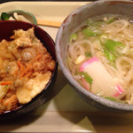 伊予路 - うどん定食（あさりのかき揚げ丼） ¥850