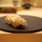 鮨かみなり - 北海道 長万部 北寄貝 しゃぶしゃぶ（握り）