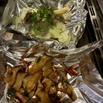 お好み焼 鉄板焼 徳川 - エリンギ焼きとコウネ焼き