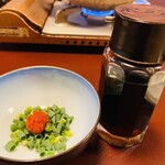 かき忠 - 自家製ポン酢、薬味ねぎ、もみじおろし
