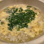 かき忠 - 〆の餅入り雑炊