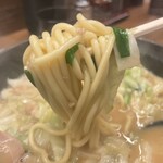 ひるとよる 本店 - 味目の染みた太目のちゃんぽん麺