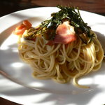 琥珀館 - ナスとベーコンの和風パスタ