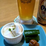 しんざと - オリオンビールとお通し