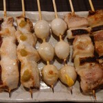 居酒屋 もぢょい有限会社 - むね肉(梅肉)•むね肉(柚子胡椒)•うずら•ねきま　各153円