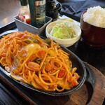 美濃源 - ナポリタン定食¥980+めん大盛り¥200+ごはん大盛り¥100