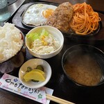 美濃源 - 和風ハンバーグ定食¥1,200+ごはん大盛り¥100