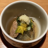 神楽坂 和食 千 - 身欠にしん　なす　せり
