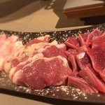 鶏焼肉 えんとりー。 - 砂肝、心臓、せせり