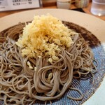 手打蕎麦 たじま - Aセット(もり、イカ天丼) 1,350円(税込)、天かす