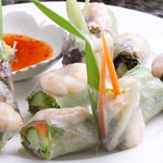Spring rolls with shrimp and vegetables