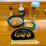 はな花 - 家のチキンカレー甘口あて　フランスパン　鶏つくね