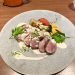 フタツボシ - ◯ 鴨ムネ肉のロースト　ポルチーニ茸のクリームソース