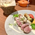 フタツボシ - ◯ 鴨ムネ肉のロースト　ポルチーニ茸のクリームソース