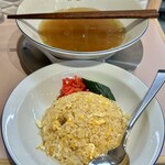 新潟ラーメン なみ福 - 麺後のスープと半炒飯