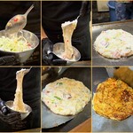 壺味 - たこ山芋手順写真①何度も山芋を混ぜ、空気を含ませて丁重に作ります