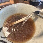 角萬 - そば湯は熱々