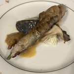 おのひづめ - 肉巻き発酵インゲンとホンシメジ、天然なめこ